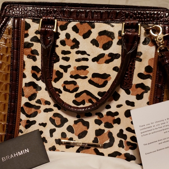 leopard brahmin purse